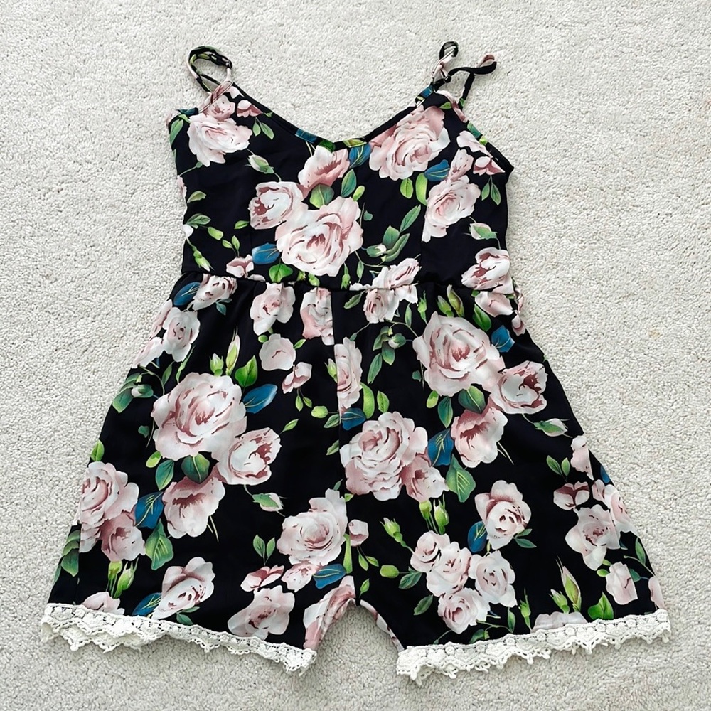 Floral Satin Romper